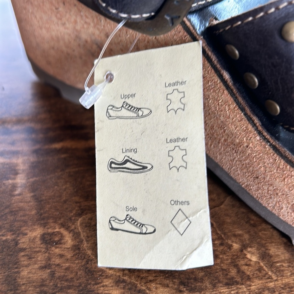 Fly London Brown Leather Wedge Sandals with Cork Platform - Picture 9 of 11